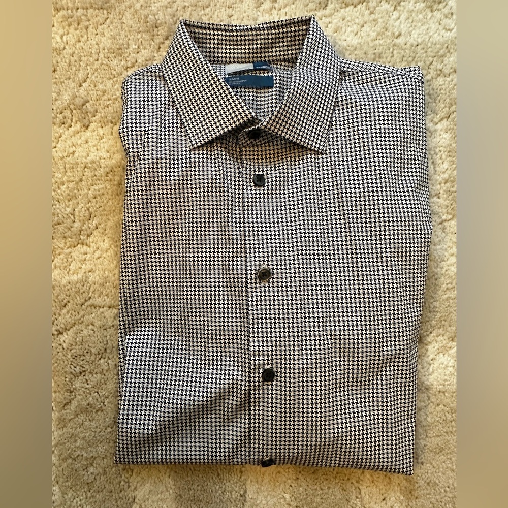 14th and Union Houndstooth Trim Fit dress shirt size Medium